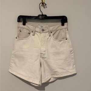 Abercrombie & Fitch Women's cream Jean Shorts